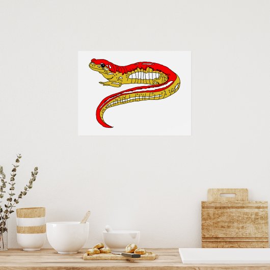 Poster Salamandre rouge et jaune (Cuisine)