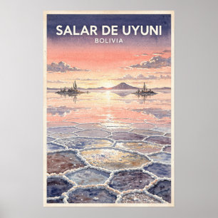 Poster Salar de Uyuni Bolivie Voyage Vintage
