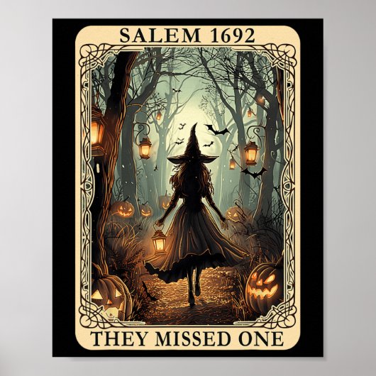 Poster Salem 1692 Halloween Sorcière Ils Ont Manqué Un Ta (Devant)