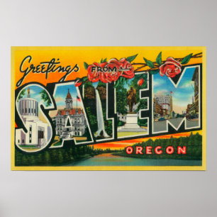 Poster Salem, lettre ScenesSalem d'OregonLarge, OU 2