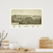 Poster Salem, NY Carte panoramique - 1889 (Cuisine)