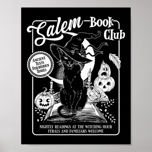 Poster Salem Witch Bookish Retro Halloween Blac (Devant)
