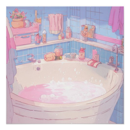 Poster Salle de bain Anime Art esthétique Imprimer (Devant)
