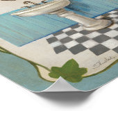 Poster Salle de bain avec Frontière Florale (Coin)