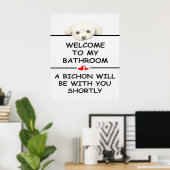 Poster Salle de bain Bichon frisé (Bureau à domicile)