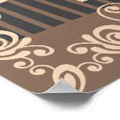 Poster Salle de bain Détente dans le bain Brown Floral (Coin)