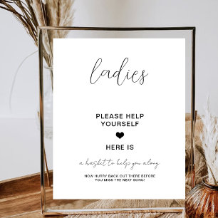 Poster Salle de bain Mariage pour dames Panier minimalist