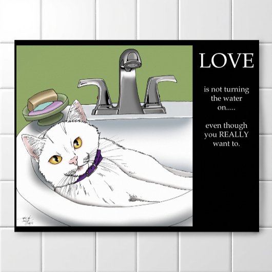 Poster Salle de bain Sink Cat
