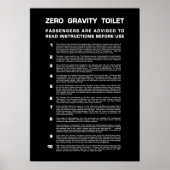 Poster Salle de bain Zéro Gravité Texte blanc complet (Devant)