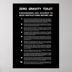 Poster Salle de bain Zéro Gravité Texte blanc complet