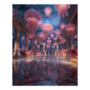 Poster Salle de bal fantastique Méduse Lumière Paysage de