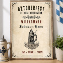 Salle de bière de la fête d'Oktoberfest vintage Bi