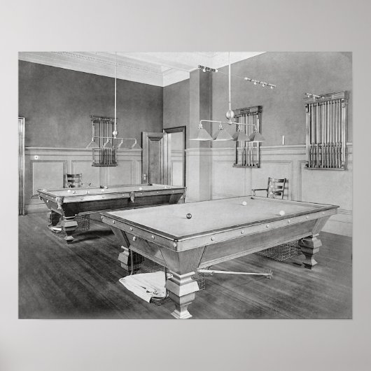 Poster Salle de billard, 1901. Photo vintage (Devant)