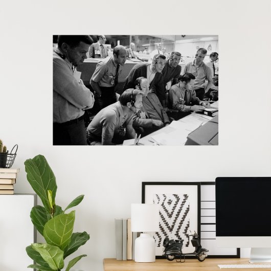 Poster Salle de contrôle des opérations de mission Apollo (Bureau à domicile)