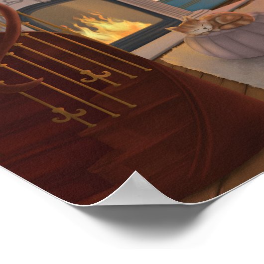 Poster Salle de coucher du soleil de lecture confortable (Coin)