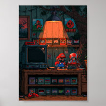 Salle de jeu rétro en pixel art 8 bits 