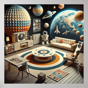 Poster Salle de jeux futuriste atomique pour enfants de l