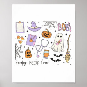 Poster Salle de pédiatrie Citrouille de l'Halloween de l'