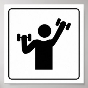 POSTER SALLE DE SPORT 15G SAINE ATHLÈTE SAINE FITNESS ICO