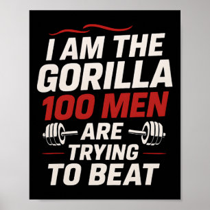 Poster Salle de sport Alpha Gorilla Bodybuilding Drôle Gr