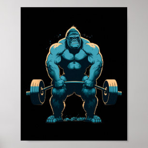 Poster Salle de sport de musculation de gorille Fitness W