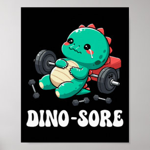 Poster Salle de sport pour dinosaures Fitness Musculation