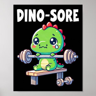 Poster Salle de sport pour dinosaures Fitness Musculation