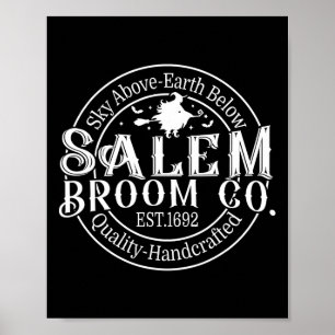 Poster Salle Rétro Salem Broom Company Est 1692 Machusett