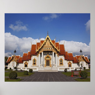 Poster Salle Ubosot ou Bot, Wat Benchamabophit, Bangkok,