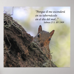Poster Salmos 27-5 con Ardilla