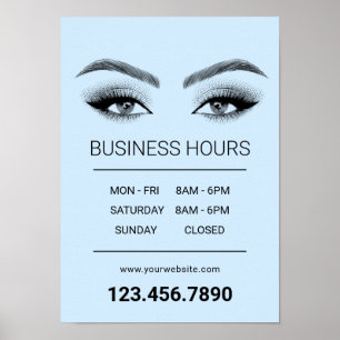 Poster Salon Artiste Maquillage Lashes Heures d'ouverture