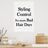 Poster Salon Barbershop PosterStyling Control No Bad Hair (Cuisine)