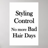 Poster Salon Barbershop PosterStyling Control No Bad Hair (Devant)