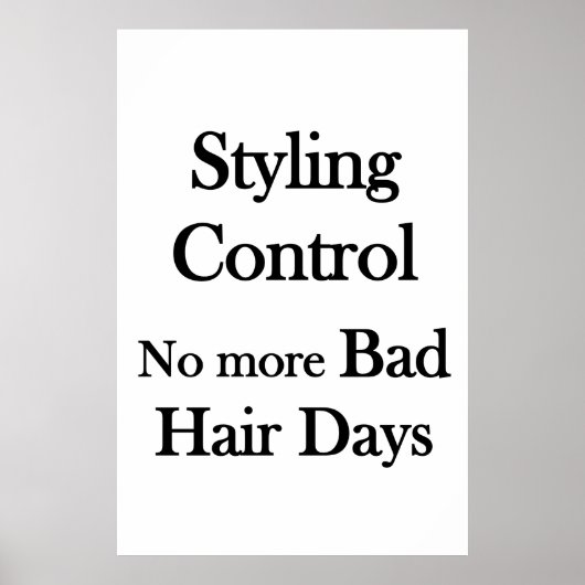 Poster Salon Barbershop PosterStyling Control No Bad Hair (Devant)