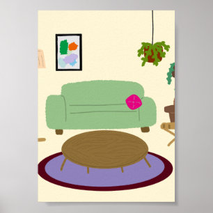 Poster Salon Cosy Amoureux des Plantes Intérieur
