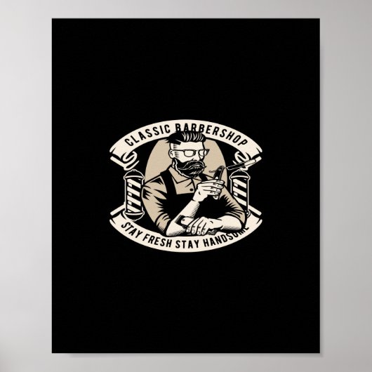Poster salon de barbier classique séjour frais séjour bea (Devant)