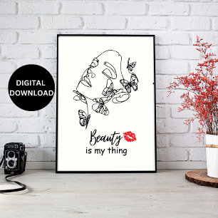 Poster Salon de beauté de beauté Mur Art, maquiller artis