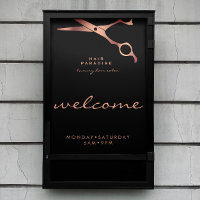 Salon de coiffure chic noir Barber Copper Bienvenu