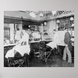Poster Salon de coiffure de New York, 1895. Photo vintage