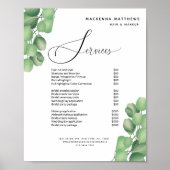 Poster Salon de coiffure moderne Foliing Tarifs Menu Serv (Devant)