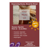 Poster Salon de coiffure Spécialités d'été personnalisabl (Devant)