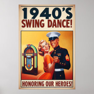 Poster Salon de danse vintage pour le service militaire