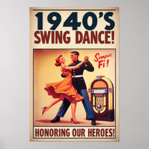 Poster Salon de danse vintage pour le service militaire