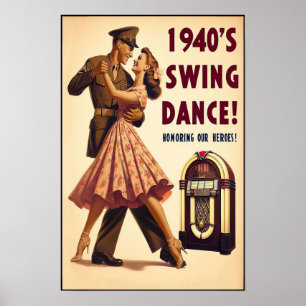 Poster Salon de danse vintage pour le service militaire