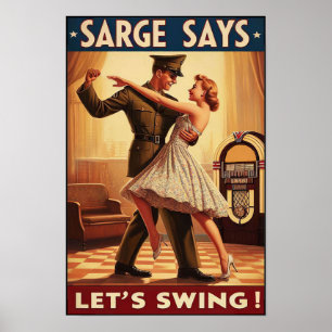 Poster Salon de danse vintage pour le service militaire