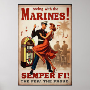 Poster Salon de danse vintage pour le service militaire