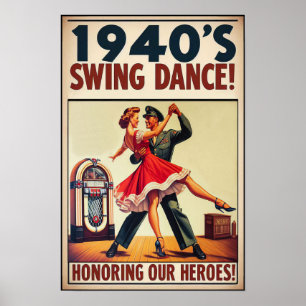 Poster Salon de danse vintage pour le service militaire