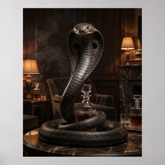 Poster Salon de Fumeur Noir Cobra (Devant)