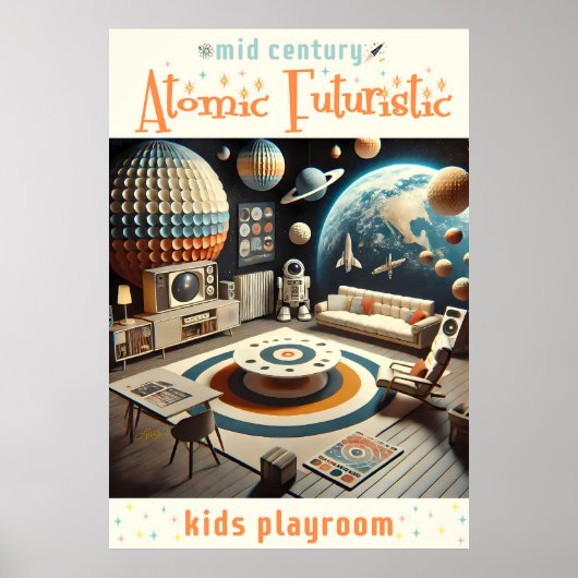 Poster Salon de jeu pour enfants de l'ère spatiale futuri (Devant)