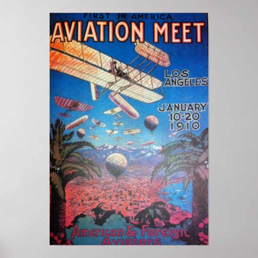 Poster Salon de l'aviation à Los Angeles (Devant)